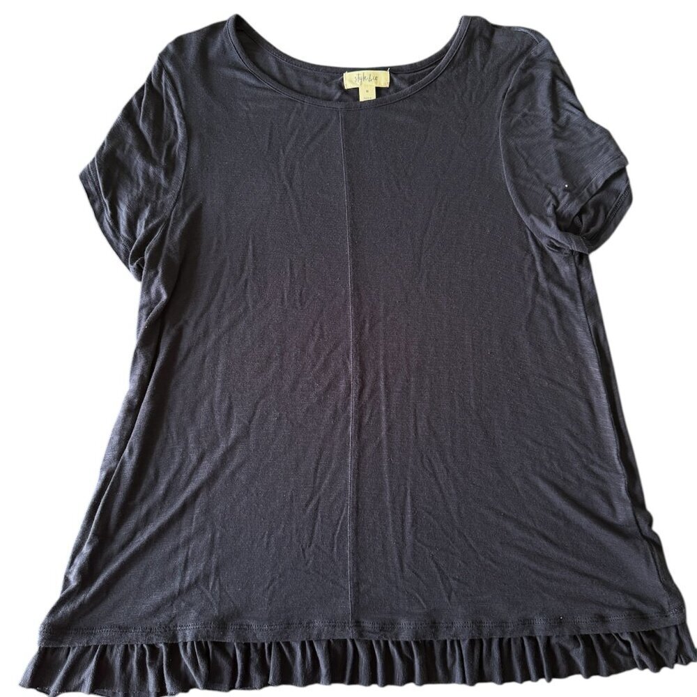 🔥 4 for $20 DEAL 🔥 Style & Co Ruffle Hem Top Navy Size M